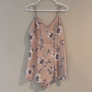 Pink floral romper dress